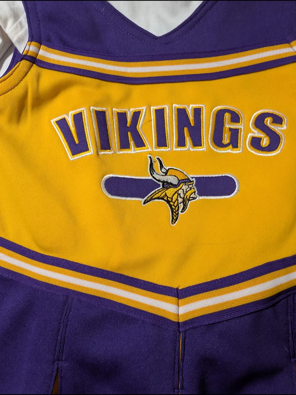 Reebok Kids Vikings Purple & Gold Cheer Dress with White Turtleneck
